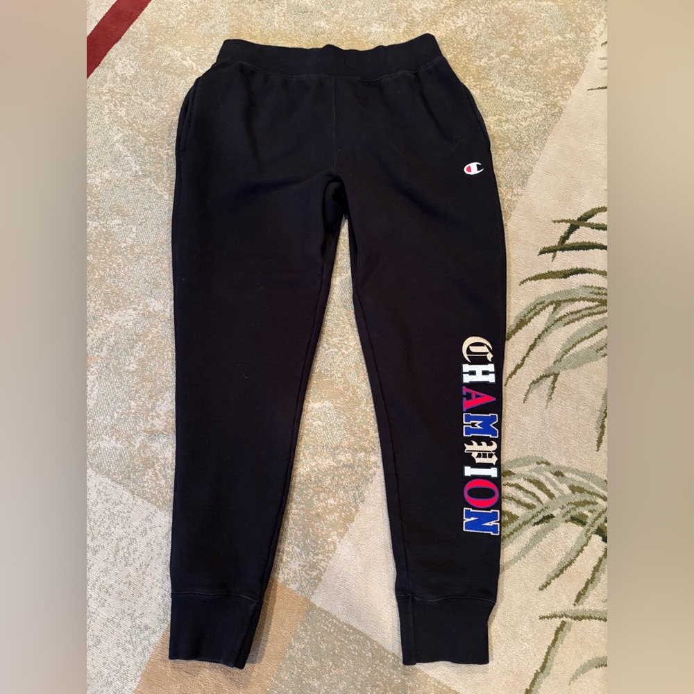 Champion Reverse Weave Joggers Black Large Multi color Champion Logo Fleece